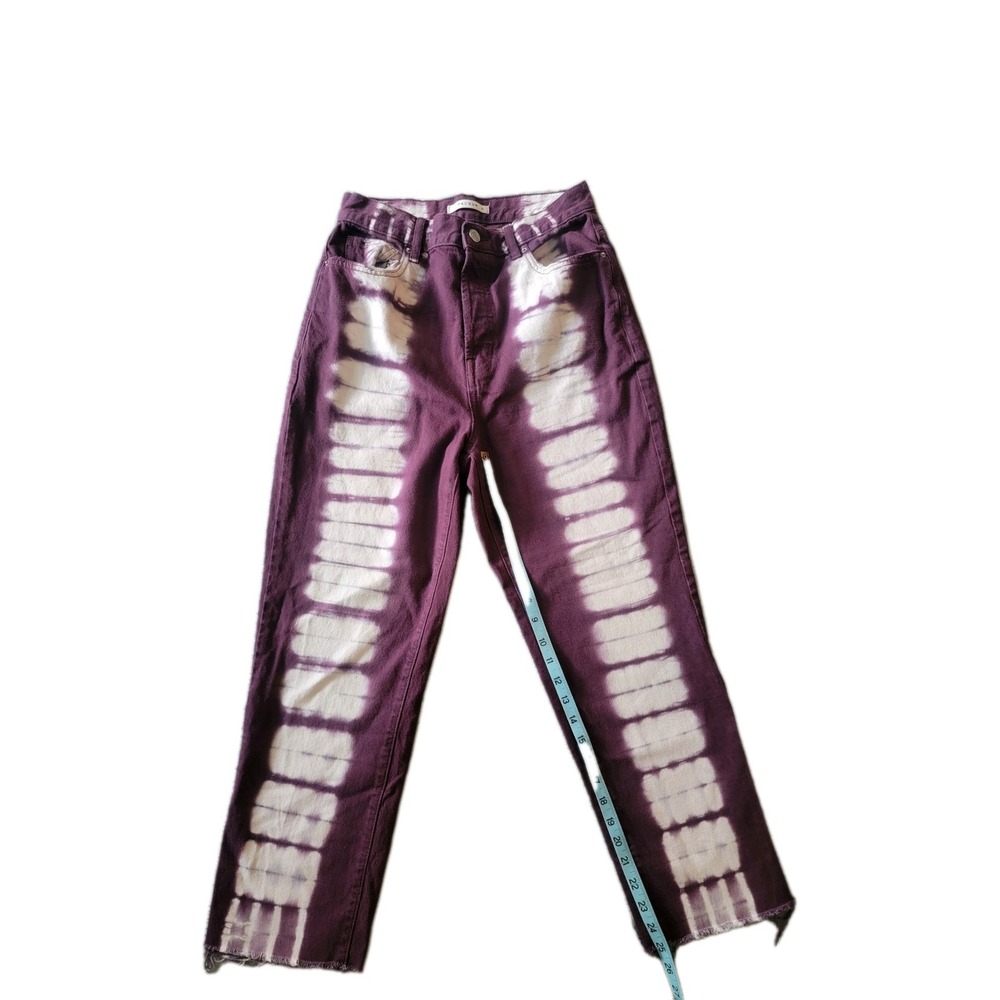 NWT PACSUN HIGH RISE STRAIGHT Jeans Raspberry Size 28 Tie Dye Women's Red Purple